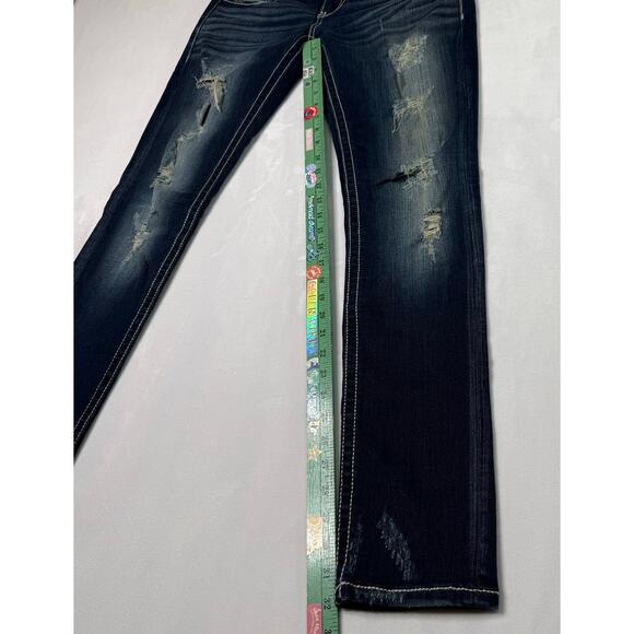 BKE Sabrina Distressed Stretch Medium Wash Jeans Size 28R   Style# ABK253 - Picture 10 of 15